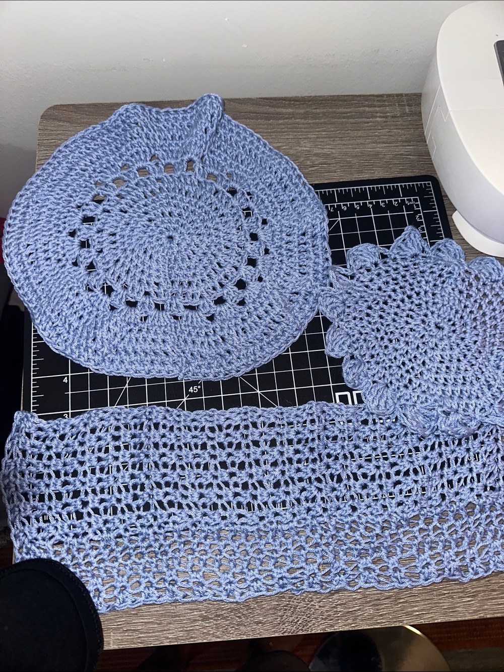 Crochet Doily bundle of 3- 100% cotton
